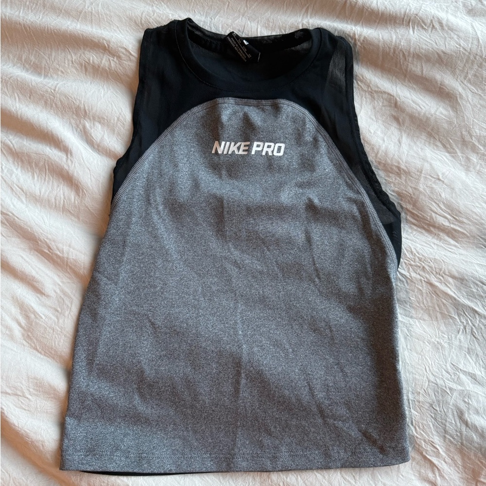 Nike Pro Black and Gray Sleeveless Top